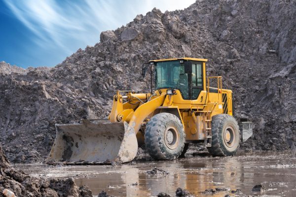 bulldozer on a building site